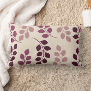 Bordeaux Modern Botanical Japandi Lumbar Pillow