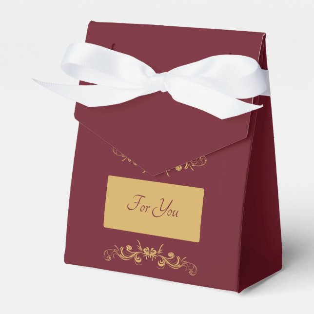 Bordeaux Personalised Favour Box (Front Side)