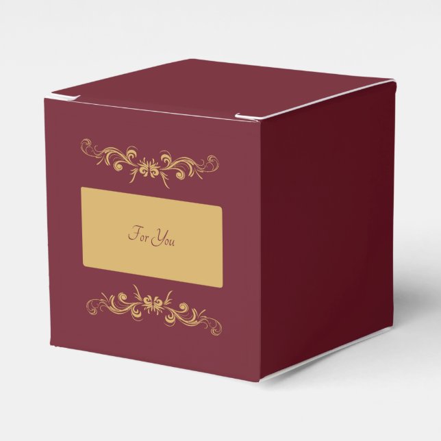 Bordeaux Personalised Favour Box (Front Side)