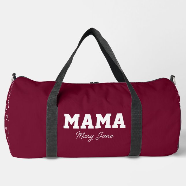 Bordeaux Red Mama Delivery Travel Gym Duffle Bag (Front)