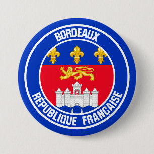Bordeaux Round Emblem 3 Inch Round Button