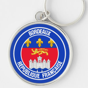 Bordeaux Round Emblem Keychain