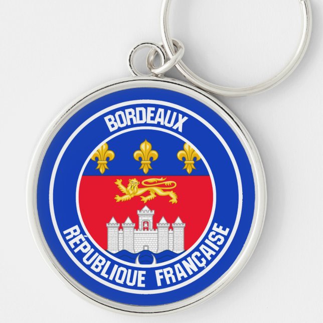 Bordeaux Round Emblem Keychain (Front)