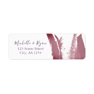 Bordeaux Tulip Flower Address Wedding Label