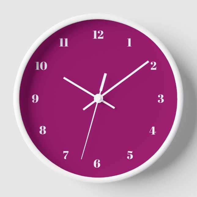 Bordeaux Wall Clock Custom Colours and Numbers Fon (Front)