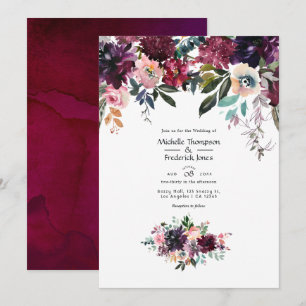 Bordeaux Wine Colorways Wedding Invitation