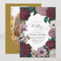 Bordeaux Wine, Mauve Smoke & Tulle Beige Wedding