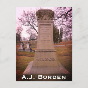 Borden Monument, Fall River, MA - A.J. Borden Postcard