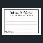 Border Advice & Wishes for New Mr Mrs Cards<br><div class="desc">These elegant wedding advice and wishes cards will be the perfect addition to your wedding reception. This design features a classic, simple black border with the text "Advice & Wishes for the new Mr. and Mrs." in a combination of calligraphic and simple black fonts. The card has space available for...</div>