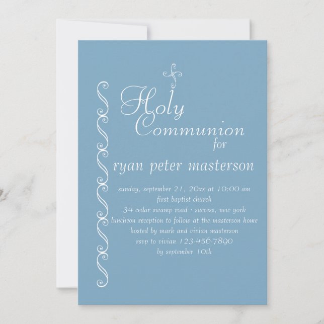 Border Charm Religious Invitation (Front)