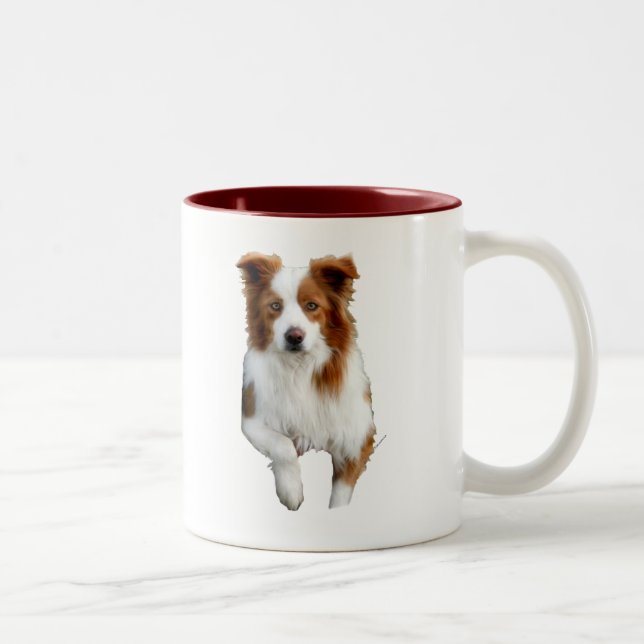 border collie2 Two-Tone coffee mug (Right)