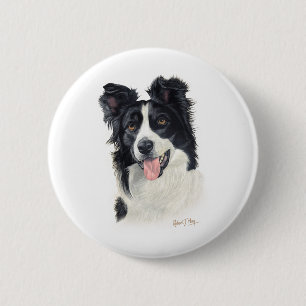 Border Collie 2 Inch Round Button