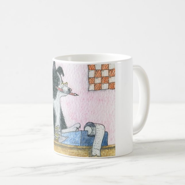 Border Collie Accountant Coffee Mug (Front Right)