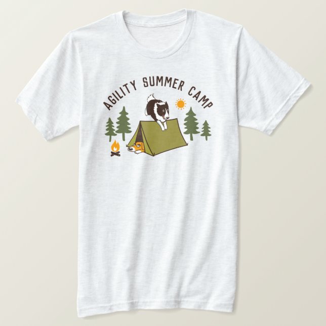 Border Collie Agility Dog Summer Camp Custom T-Shirt (Design Front)