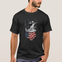 Border collie American Flag USA Patriotic 4th of J