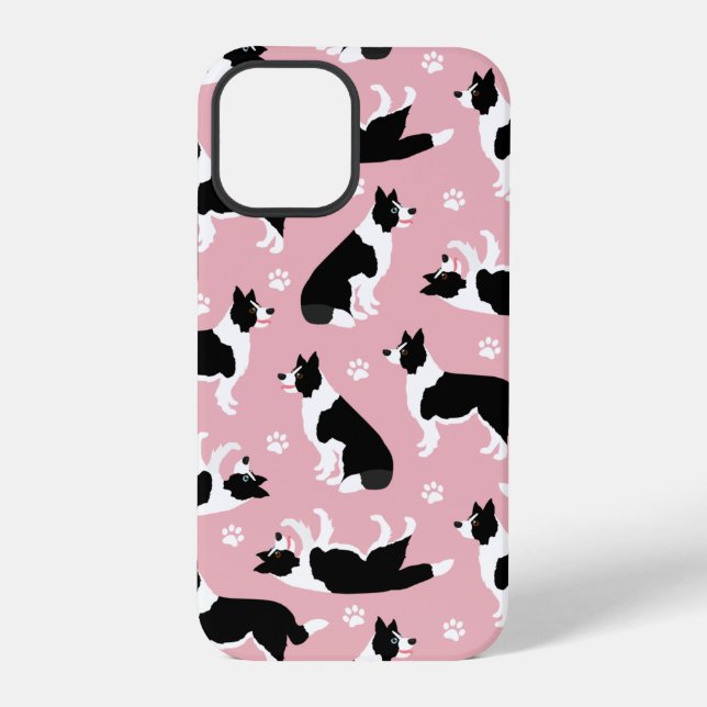 Border Collie and Paw Print Case-Mate iPhone Case (Back)