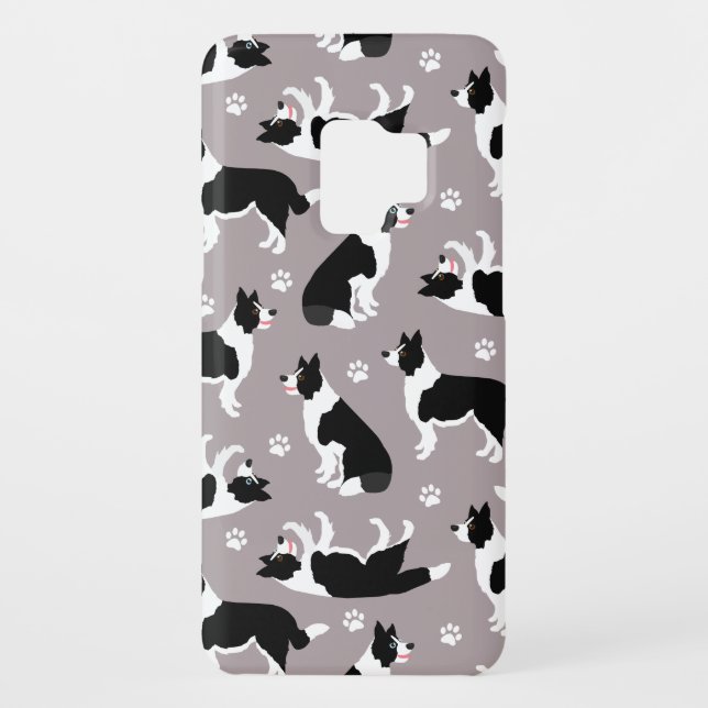 Border Collie and Paw Print Case-Mate iPhone Case (Back)