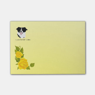 Border Collie and Yellow Roses Post-it Notes