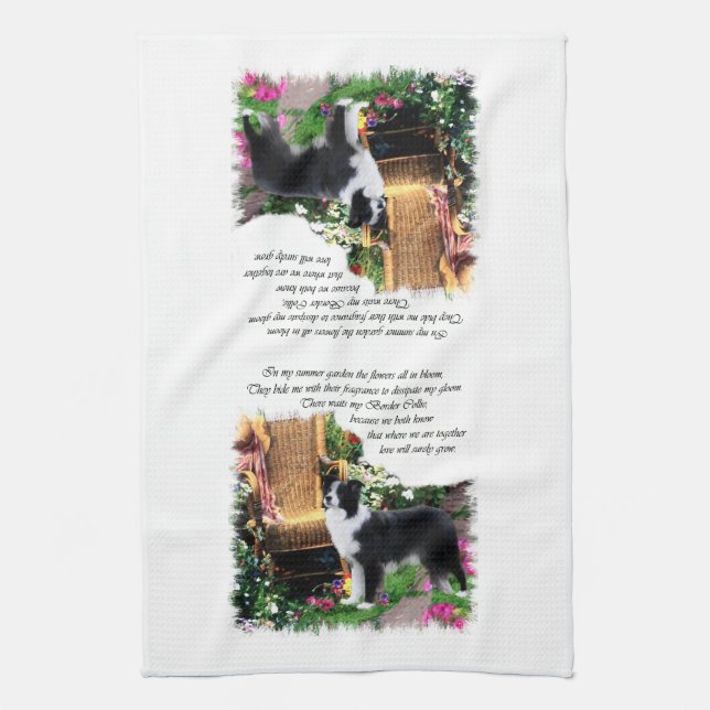 Border Collie Art Gifts Kitchen Towel (Vertical)
