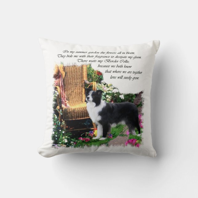Border Collie Art Gifts Throw Pillow (Front)
