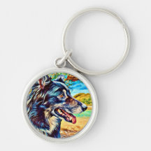 Border Collie Artistic Portrait Scenic Landscape