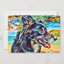 Border Collie Artistic Portrait Scenic Landscape