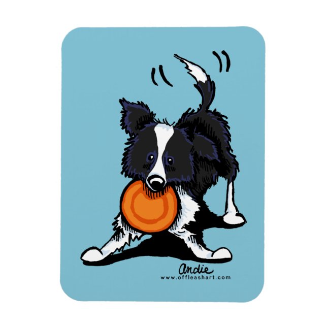 Border Collie at Play Magnet (Vertical)