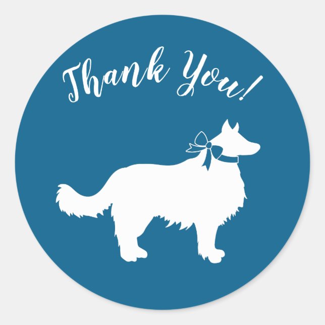 Border Collie Baby Shower Classic Round Sticker (Front)