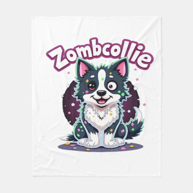 Border Collie BC Zombie Dog Halloween Essential T- Fleece Blanket (Front)