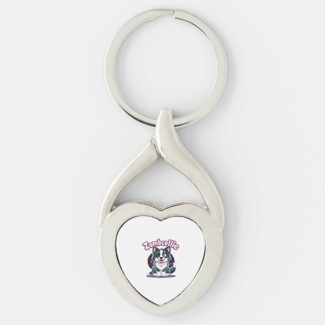 Border Collie BC Zombie Dog Halloween Essential T- Keychain (Front)