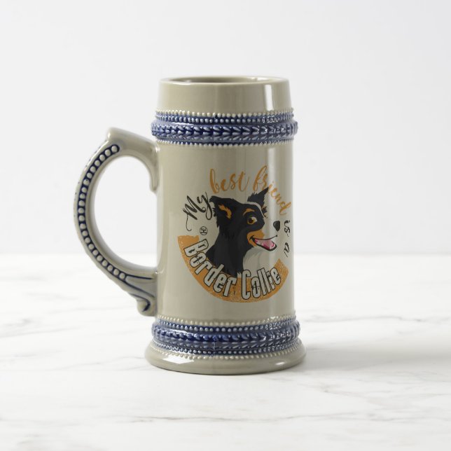 border collie beer stein (Left)