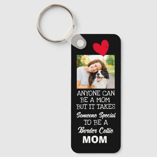 Border Collie...Best Mom Custom double-sided Keychain (Front)