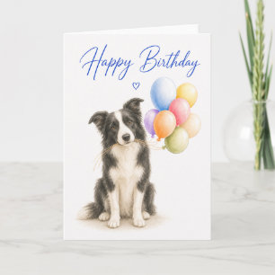 Border Collie Birthday Card
