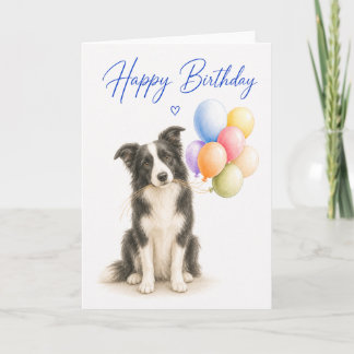 Border Collie Birthday Card