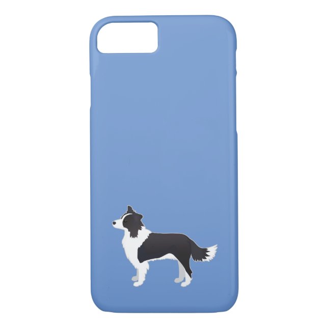 Border Collie Black Dog Breed Side View Silhouette Case-Mate iPhone Case (Back)