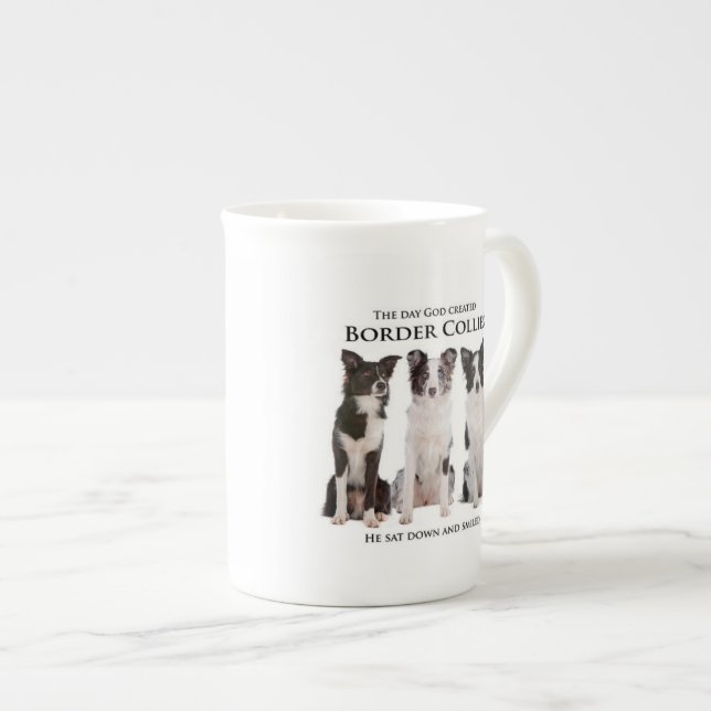 Border Collie Bone China Mug (Front Right)