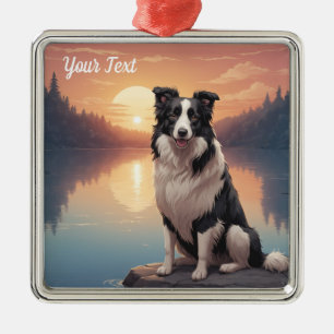Border Collie by Lake Metal Ornament