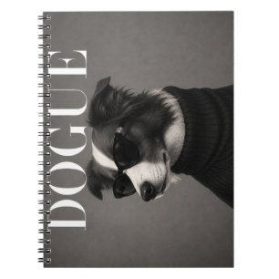 Border Collie Chic Fashion Portrait Notebook