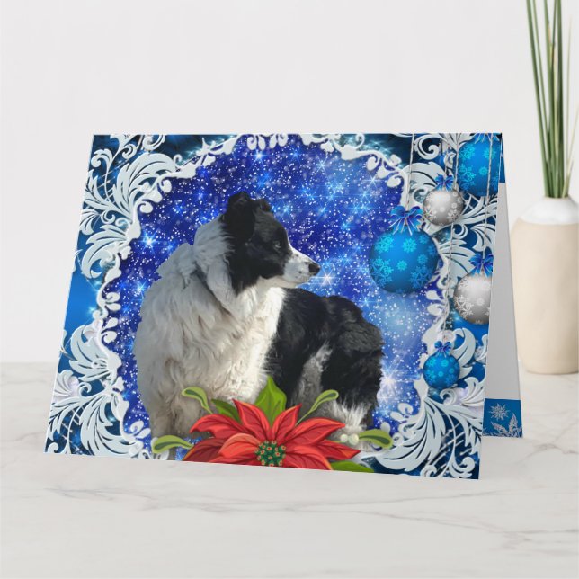 Border Collie Christmas card (Front)