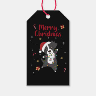 Border Collie Christmas Dog Winter Animals Dogs Gift Tags