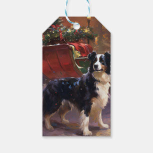 Border Collie Christmas Festive Season  Gift Tags