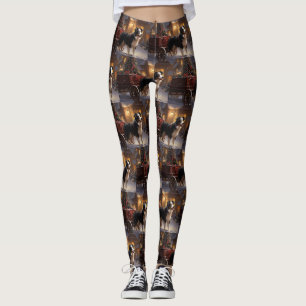 Border Collie Christmas Festive Season Leggings