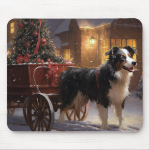Border Collie Christmas Festive Season Mouse Pad