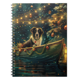 Border Collie Christmas Festive Voyage Notebook