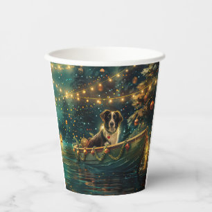 Border Collie Christmas Festive Voyage Paper Cups