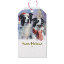 Border Collie Christmas Gift Tag