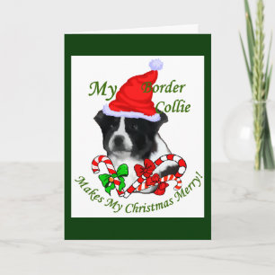 Border Collie Christmas Gifts Holiday Card