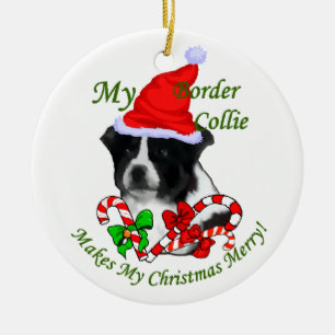 Border Collie Christmas Gifts Ornament