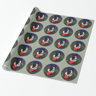 Border Collie Christmas Holiday Wrapping Paper