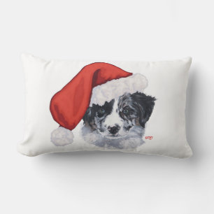 Border Collie Christmas Lumbar Pillow